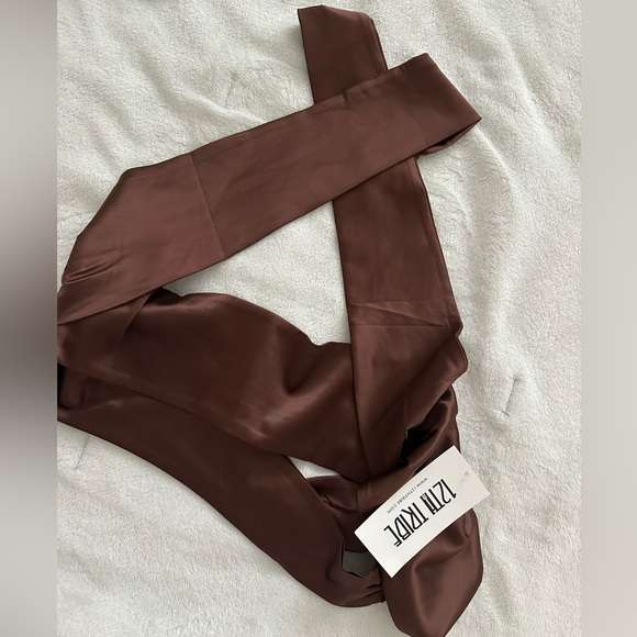 Raya Brown Satin Halter Top - Picture 2 of 2